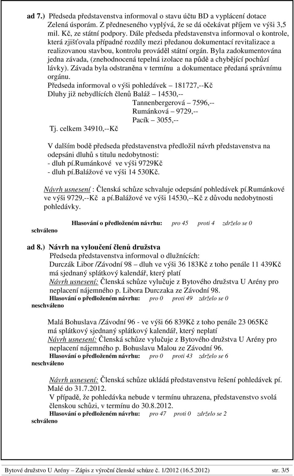 Byla zadokumentována jedna závada, (znehodnocená tepelná izolace na půdě a chybějící pochůzí lávky). Závada byla odstraněna v termínu a dokumentace předaná správnímu orgánu.