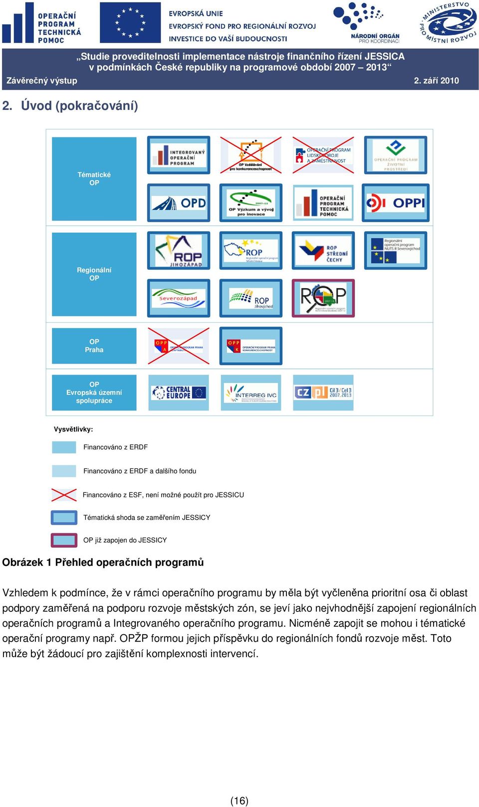 vyčleněna prioritní osa či oblast podpory zaměřená na podporu rozvoje městských zón, se jeví jako nejvhodnější zapojení regionálních operačních programů a Integrovaného operačního