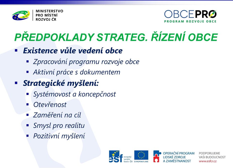 programu rozvoje obce Aktivní práce s dokumentem