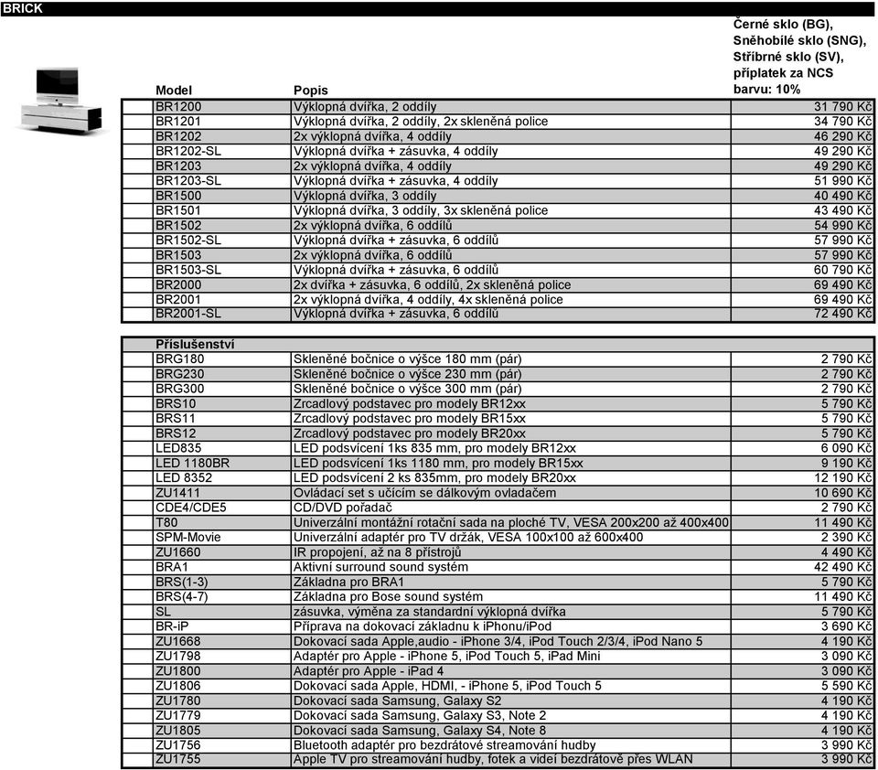 skleněná police 43 490 Kč BR1502 2x výklopná dvířka, 6 oddílů 54 990 Kč BR1502-SL Výklopná dvířka + zásuvka, 6 oddílů 57 990 Kč BR1503 2x výklopná dvířka, 6 oddílů 57 990 Kč BR1503-SL Výklopná dvířka