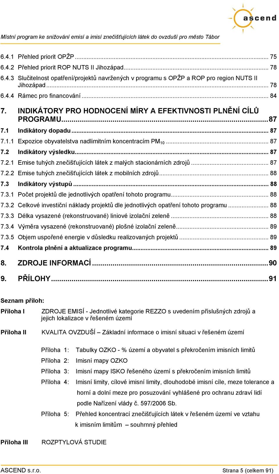 .. 87 7.2.1 Emise tuhých znečišťujících látek z malých stacionárních zdrojů... 87 7.2.2 Emise tuhých znečišťujících látek z mobilních zdrojů... 88 7.3 