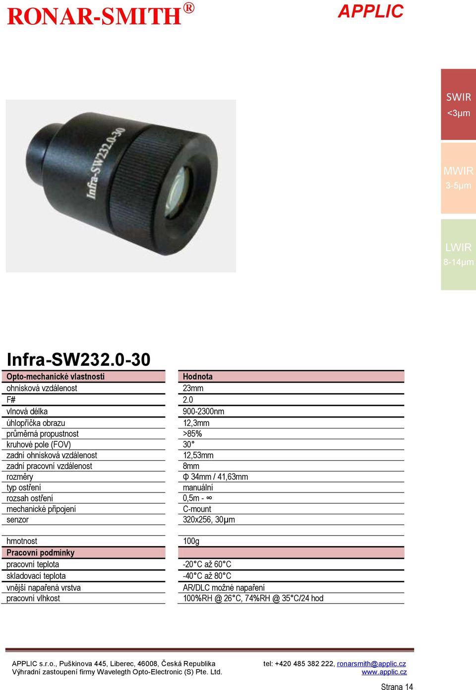 pole (FOV) 30 zadní 12,53mm 8mm Φ 34mm / 41,63mm 0,5m -