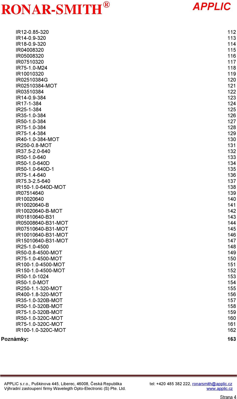 0-640D 134 IR50-1.0-640D-1 135 IR75-1.4-640 136 IR75.3-2.5-640 137 IR150-1.