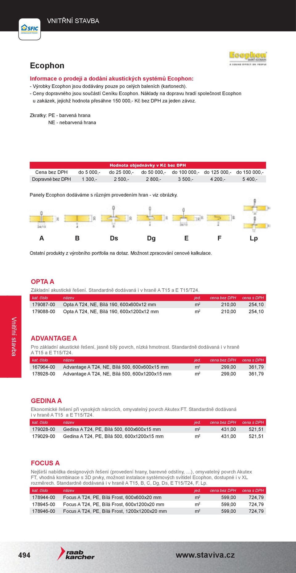 Zkratky: PE - barvená hrana NE - nebarvená hrana Hodnota objednávky v Kč bez DPH Cena bez DPH do 5 000,- do 25 000,- do 50 000,- do 100 000,- do 125 000,- do 150 000,- Dopravné bez DPH 1 300,- 2