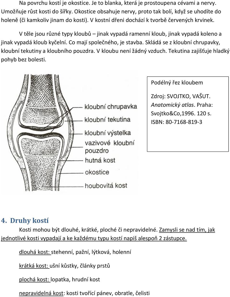 V těle jsou různé typy kloubů jinak vypadá ramenní kloub, jinak vypadá koleno a jinak vypadá kloub kyčelní. Co mají společného, je stavba.