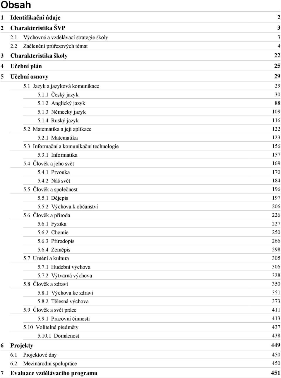 3 Informační a komunikační technologie 156 5.3.1 Informatika 157 5.4 Člověk a jeho svět 169 5.4.1 Prvouka 170 5.4.2 Náš svět 184 5.5 Člověk a společnost 196 5.5.1 Dějepis 197 5.5.2 Výchova k občanství 206 5.