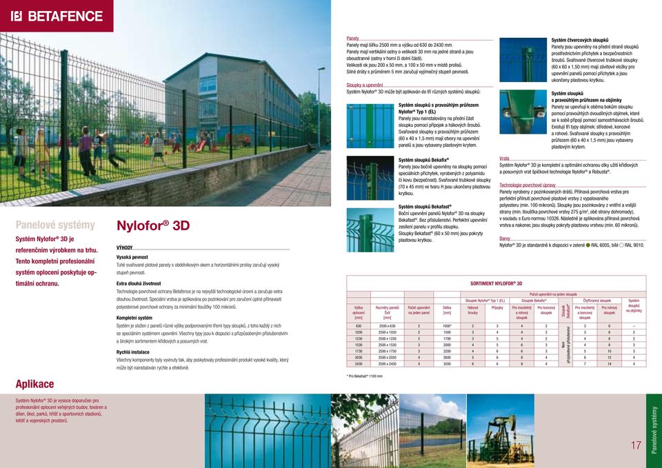 Sloupky a upevnění Systém Nylofor 3D může být aplikován do tří různých systémů sloupků: systém sloupků s pravoúhlým průřezem Nylofor Typ 1 (EL) Panely jsou nainstalovány na přední část sloupku pomocí