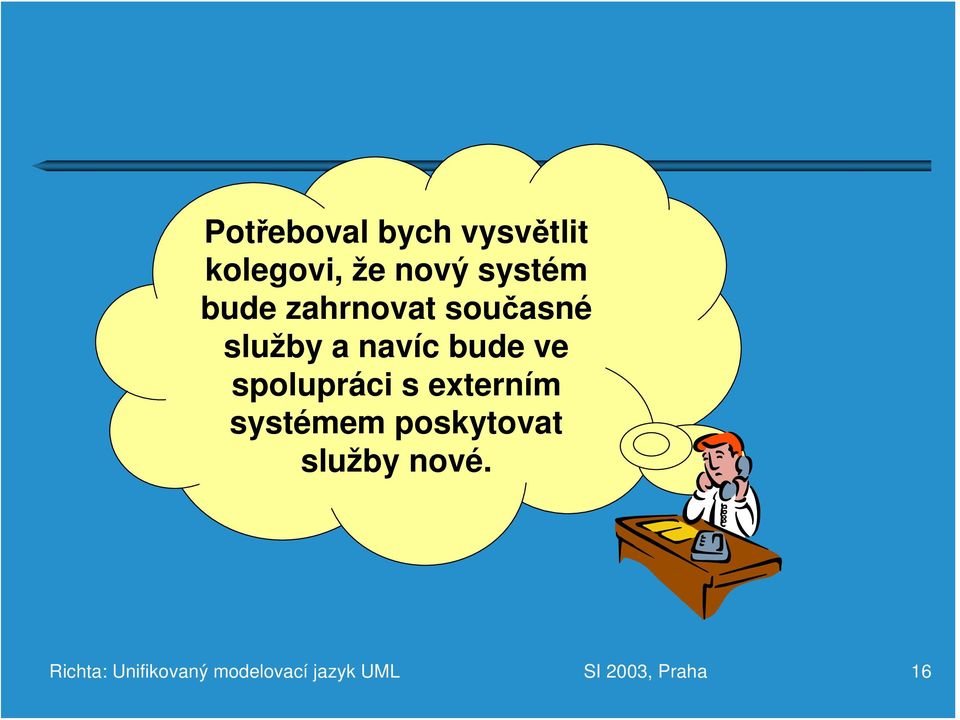 spolupráci s externím systémem poskytovat služby