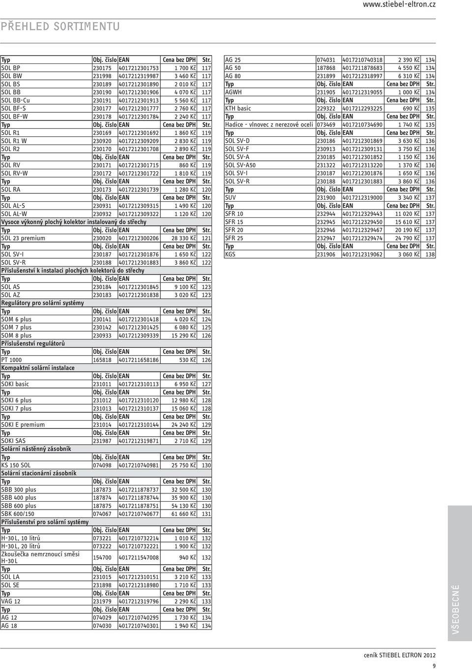 560 Kč 117 SOL BF-S 230177 4017212301777 2 760 Kč 117 SOL BF-W 230178 4017212301784 2 240 Kč 117 Typ Obj. číslo EAN Cena bez Str.