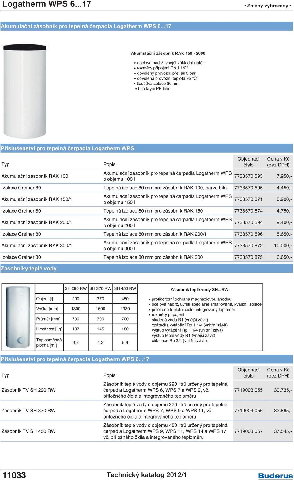 PE fólie Příslušenství pro tepelná čerpadla Logatherm WPS Akumulační zásobník RAK 100 Akumulační zásobník pro tepelná čerpadla Logatherm WPS o objemu 100 l 7738570 593 7.