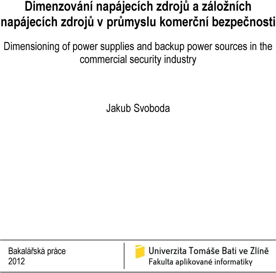 power supplies and backup power sources in the