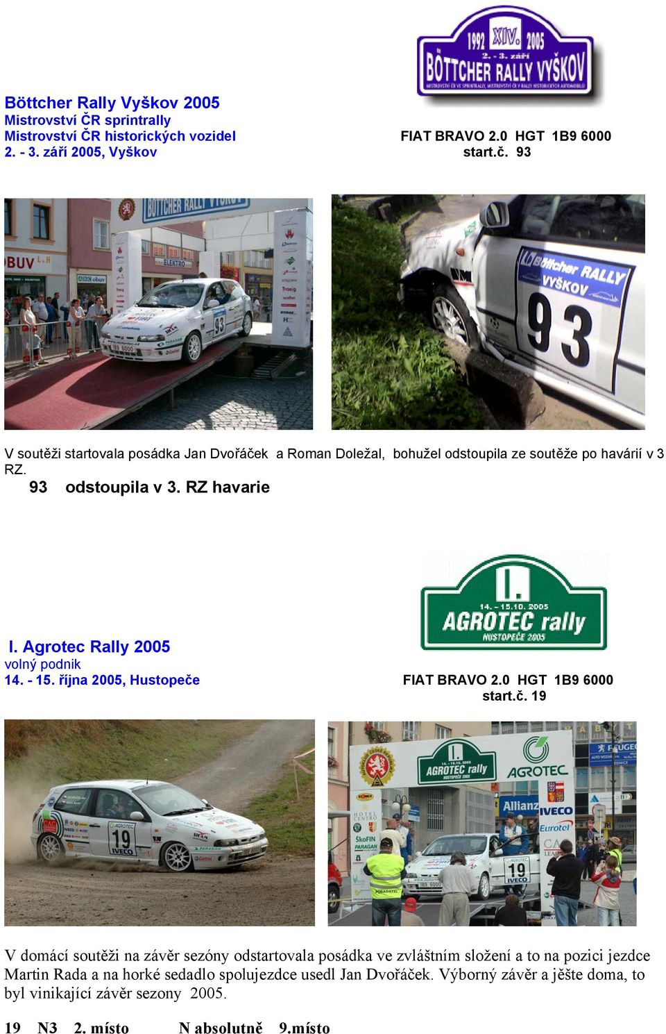 Agrotec Rally 2005 volný podnik 14. - 15. října 2005, Hustopeče
