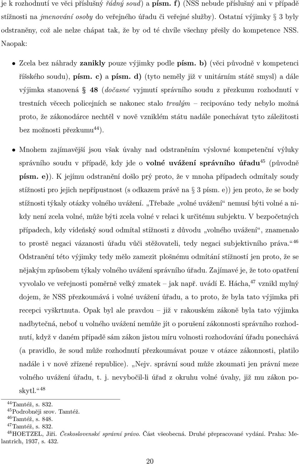 b) (věci původně v kompetenci říšského soudu), písm. c) a písm.