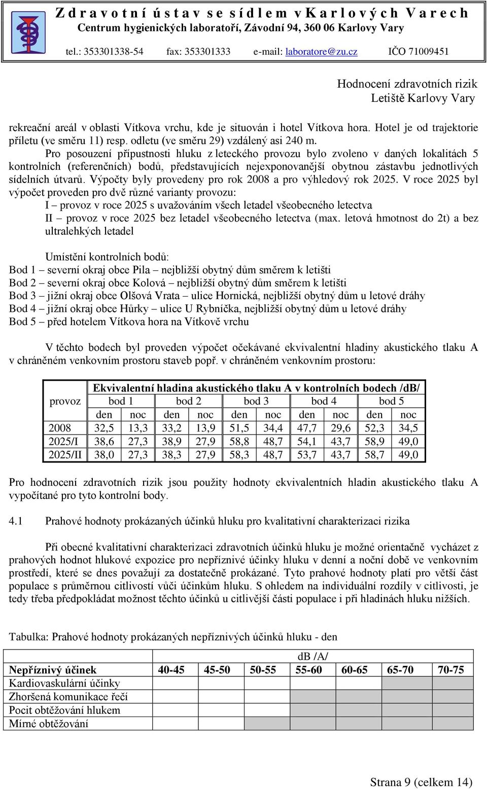 útvarů. Výpočty byly provedeny pro rok 2008 a pro výhledový rok 2025.