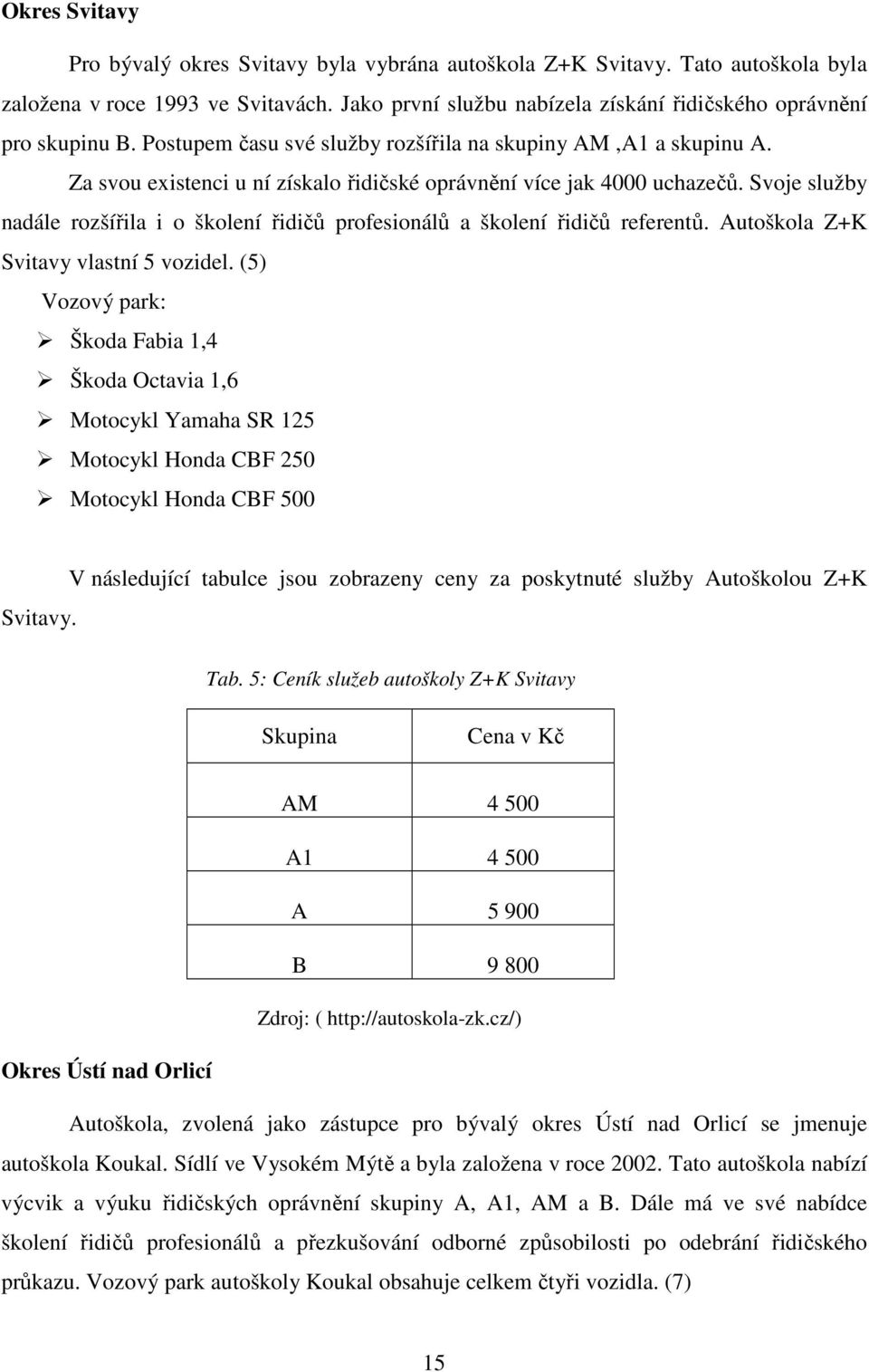 Svoje služby nadále rozšířila i o školení řidičů profesionálů a školení řidičů referentů. Autoškola Z+K Svitavy vlastní 5 vozidel.