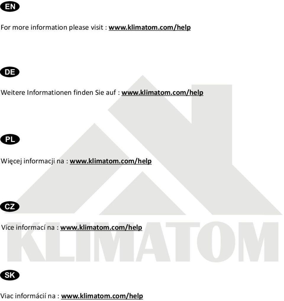 com/help PL Wiêcej informacji na : www.klimatom.