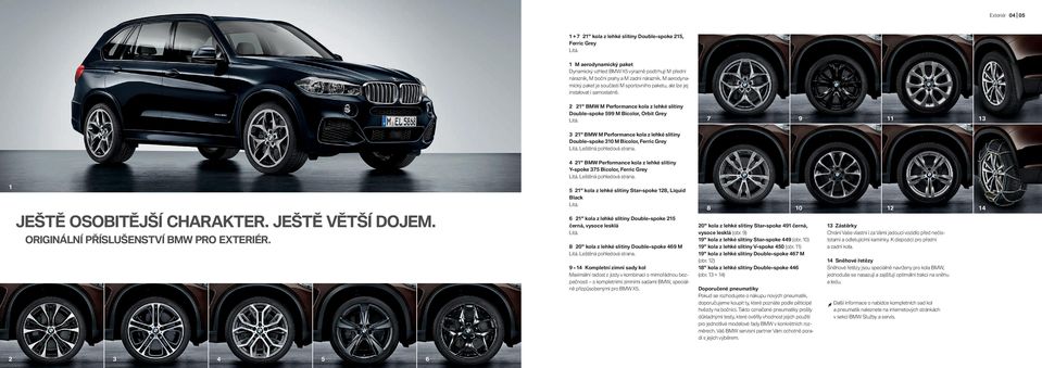 7 9 11 13 " BMW M Performance kola z lehké slitiny Double-spoke M Bicolor, Ferric Grey Litá. Leštěná pohledová strana. " BMW Performance kola z lehké slitiny Y-spoke Bicolor, Ferric Grey Litá.