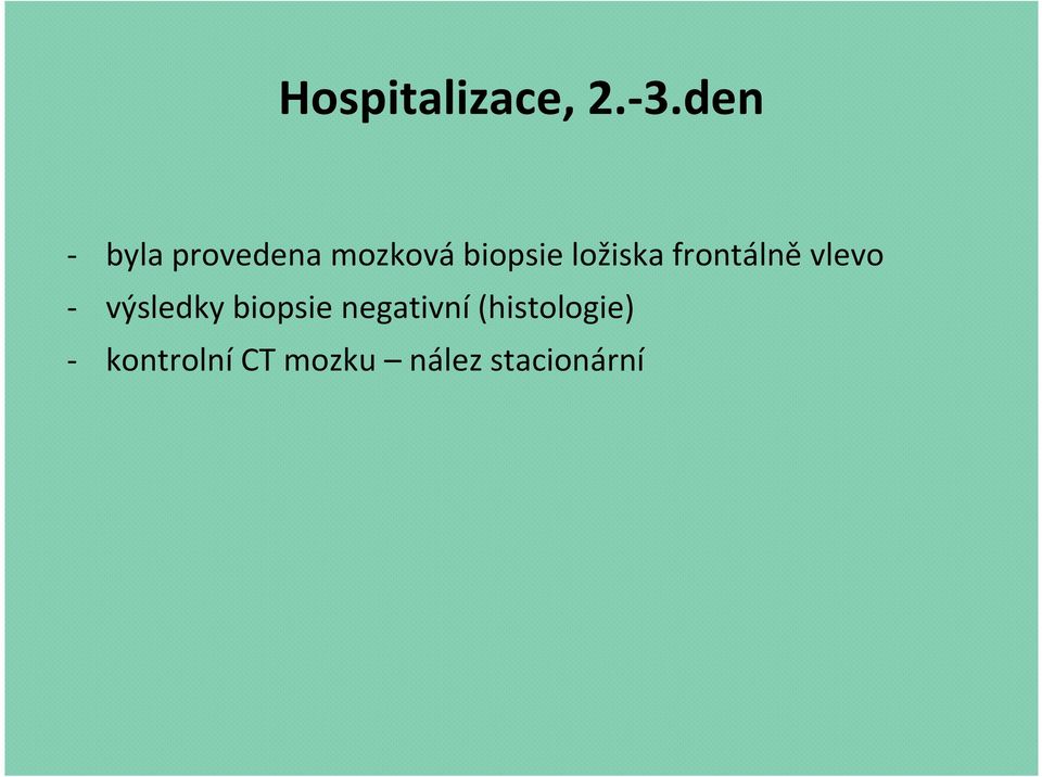 ložiska frontálně vlevo - výsledky