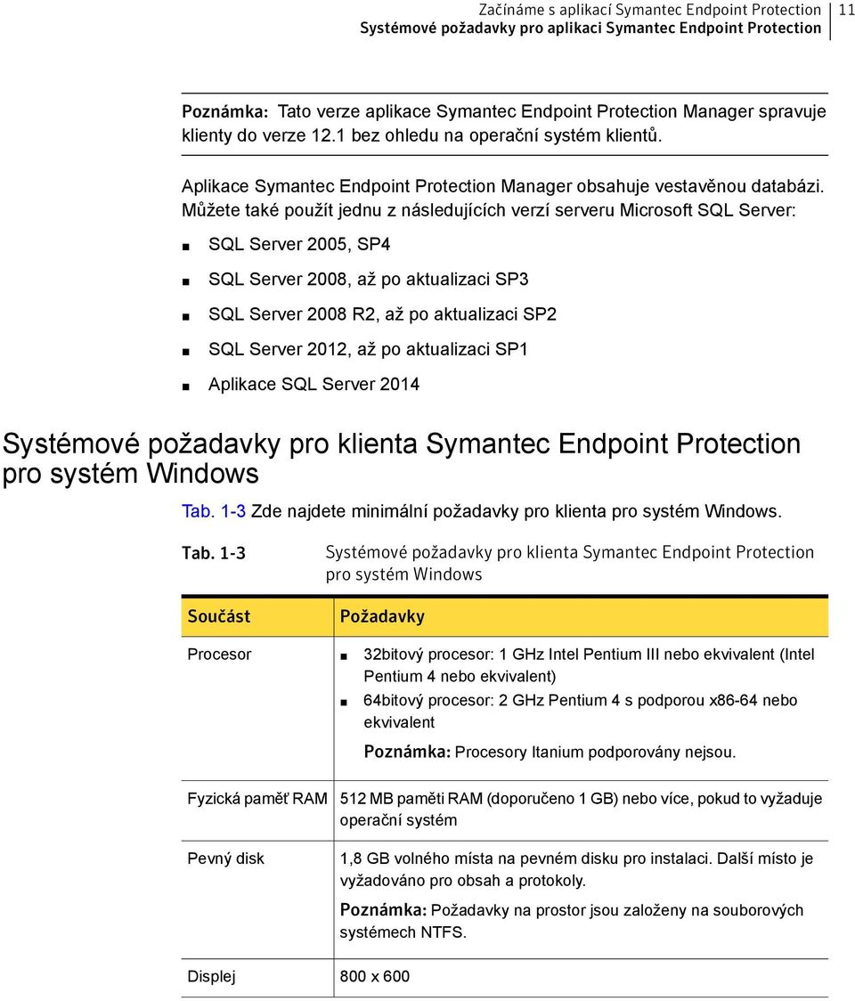 Můžete také použít jednu z následujících verzí serveru Microsoft SQL Server: SQL Server 2005, SP4 SQL Server 2008, až po aktualizaci SP3 SQL Server 2008 R2, až po aktualizaci SP2 SQL Server 2012, až