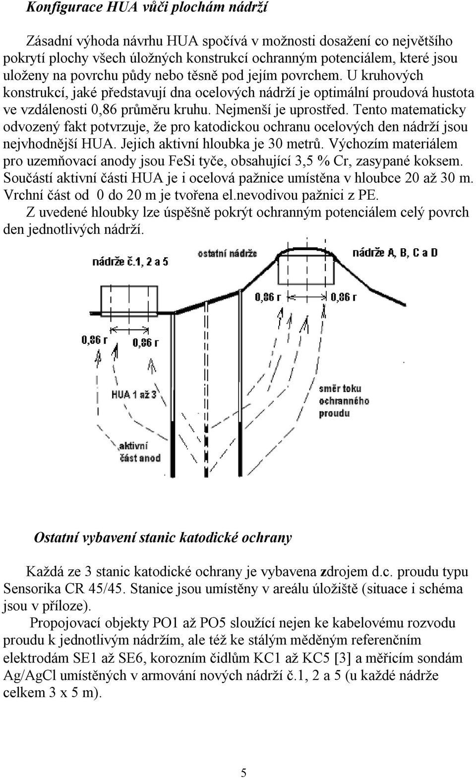 Tento matematicky odvozený fakt potvrzuje, že pro katodickou ochranu ocelových den nádrží jsou nejvhodn jší HUA. Jejich aktivní hloubka je 30 metr.