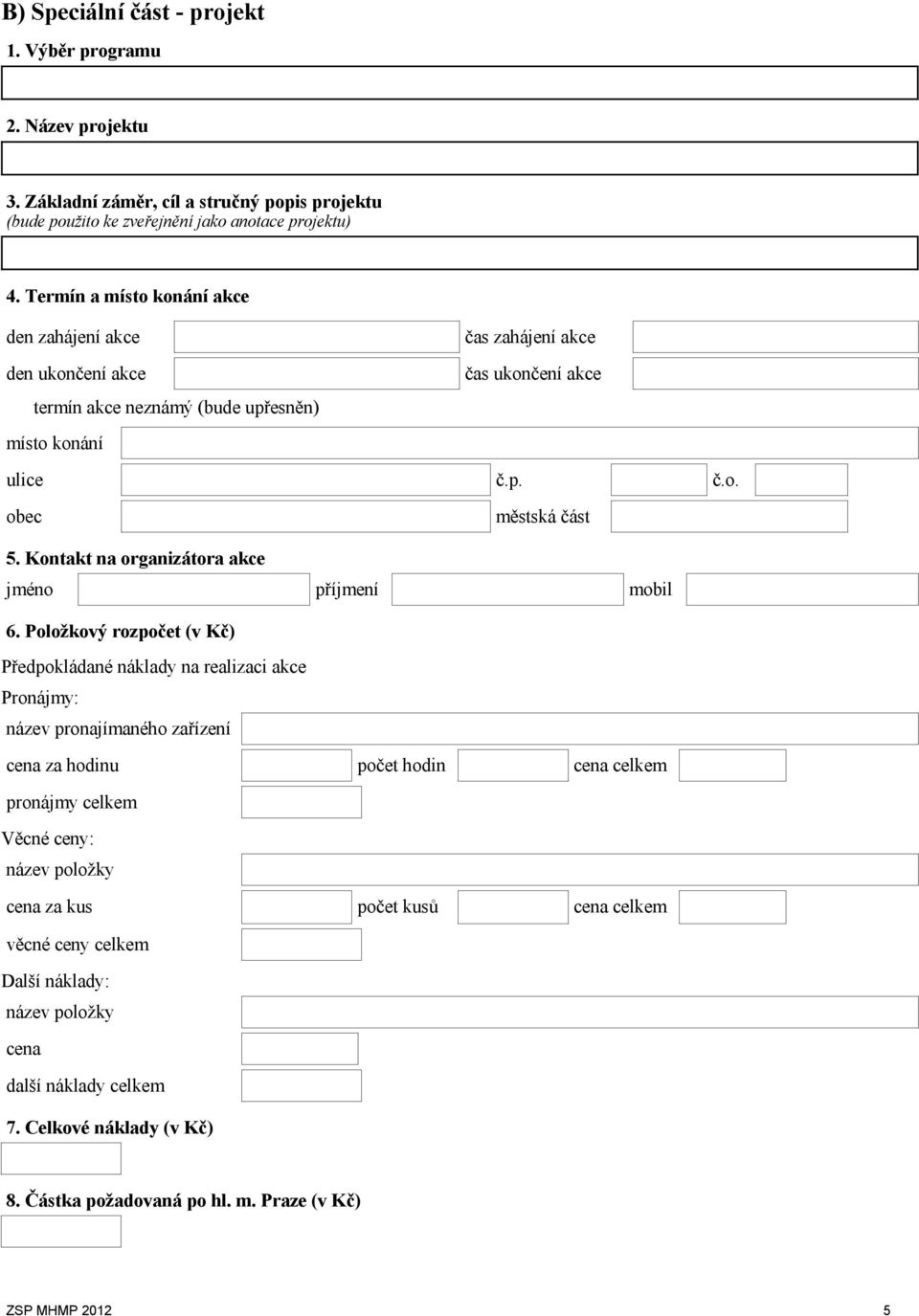 Kontakt na organizátora akce jméno příjmení mobil 6.