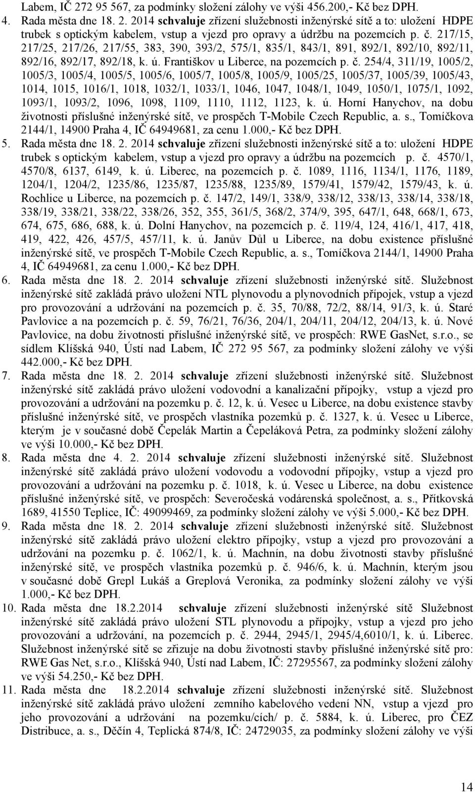 254/4, 311/19, 1005/2, 1005/3, 1005/4, 1005/5, 1005/6, 1005/7, 1005/8, 1005/9, 1005/25, 1005/37, 1005/39, 1005/43, 1014, 1015, 1016/1, 1018, 1032/1, 1033/1, 1046, 1047, 1048/1, 1049, 1050/1, 1075/1,