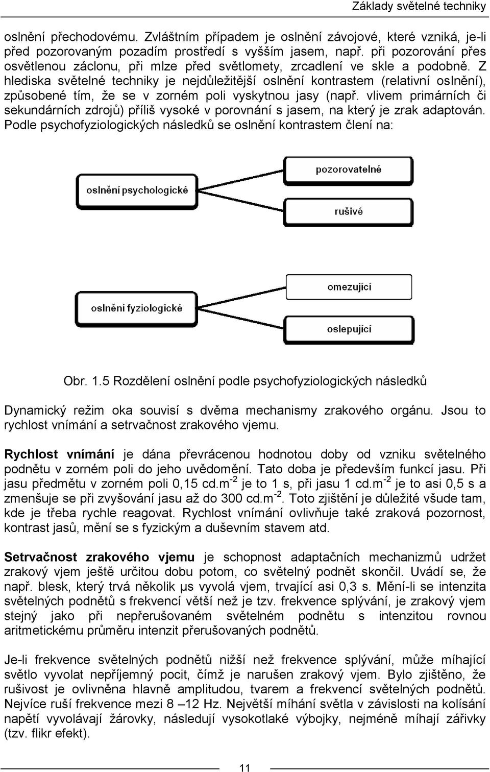 Z hlediska světelné techniky je nejdůležitější oslnění kontrastem (relativní oslnění), způsobené tím, že se v zorném poli vyskytnou jasy (např.