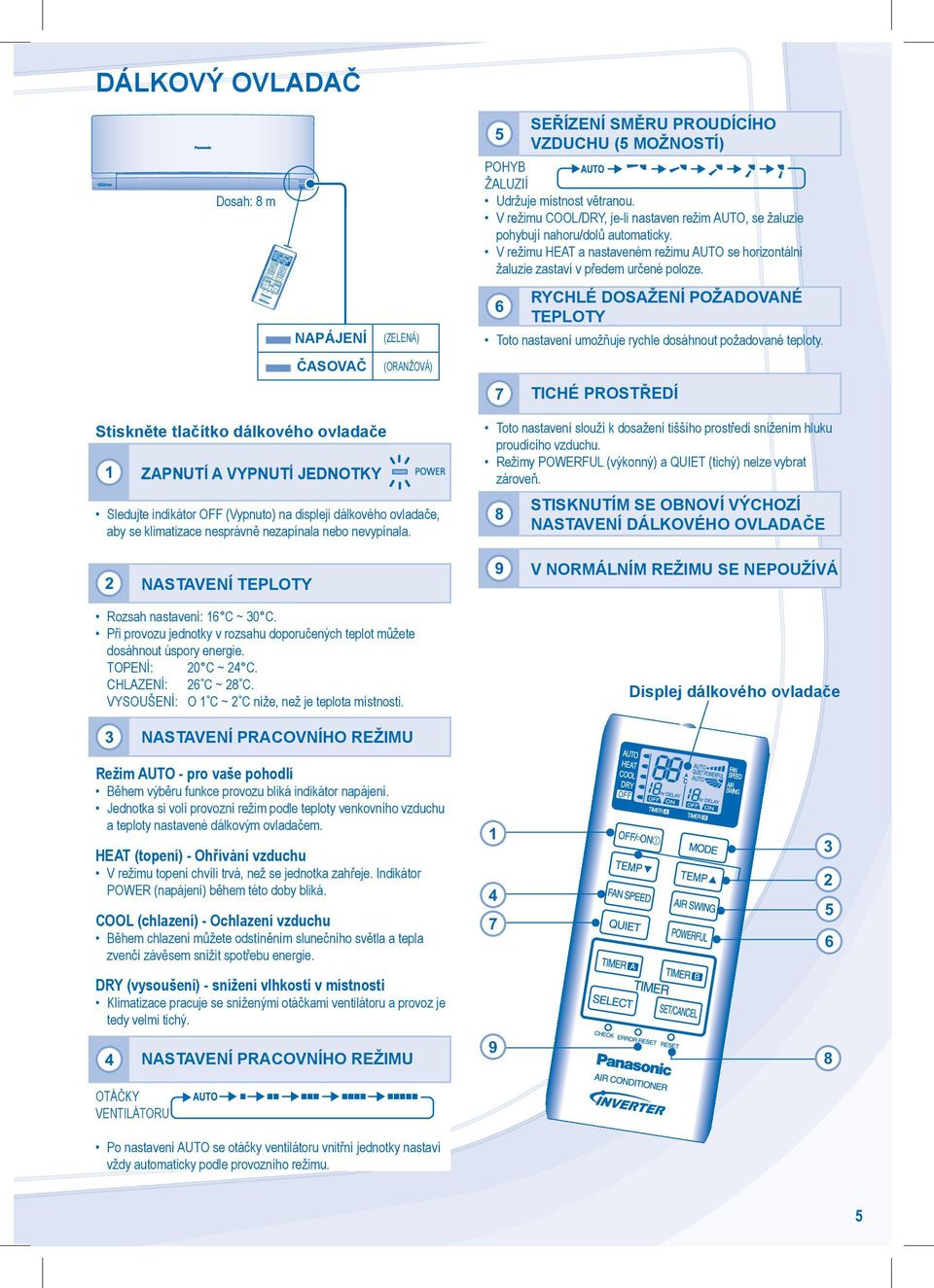 SELECT SET/CANCEL AIR CONDITIONER A B NAPÁJENÍ (ZELENÁ) RYCHLÉ DOSAŽENÍ POŽADOVANÉ 6 TEPLOTY Toto nastavení umožňuje rychle dosáhnout požadované teploty.