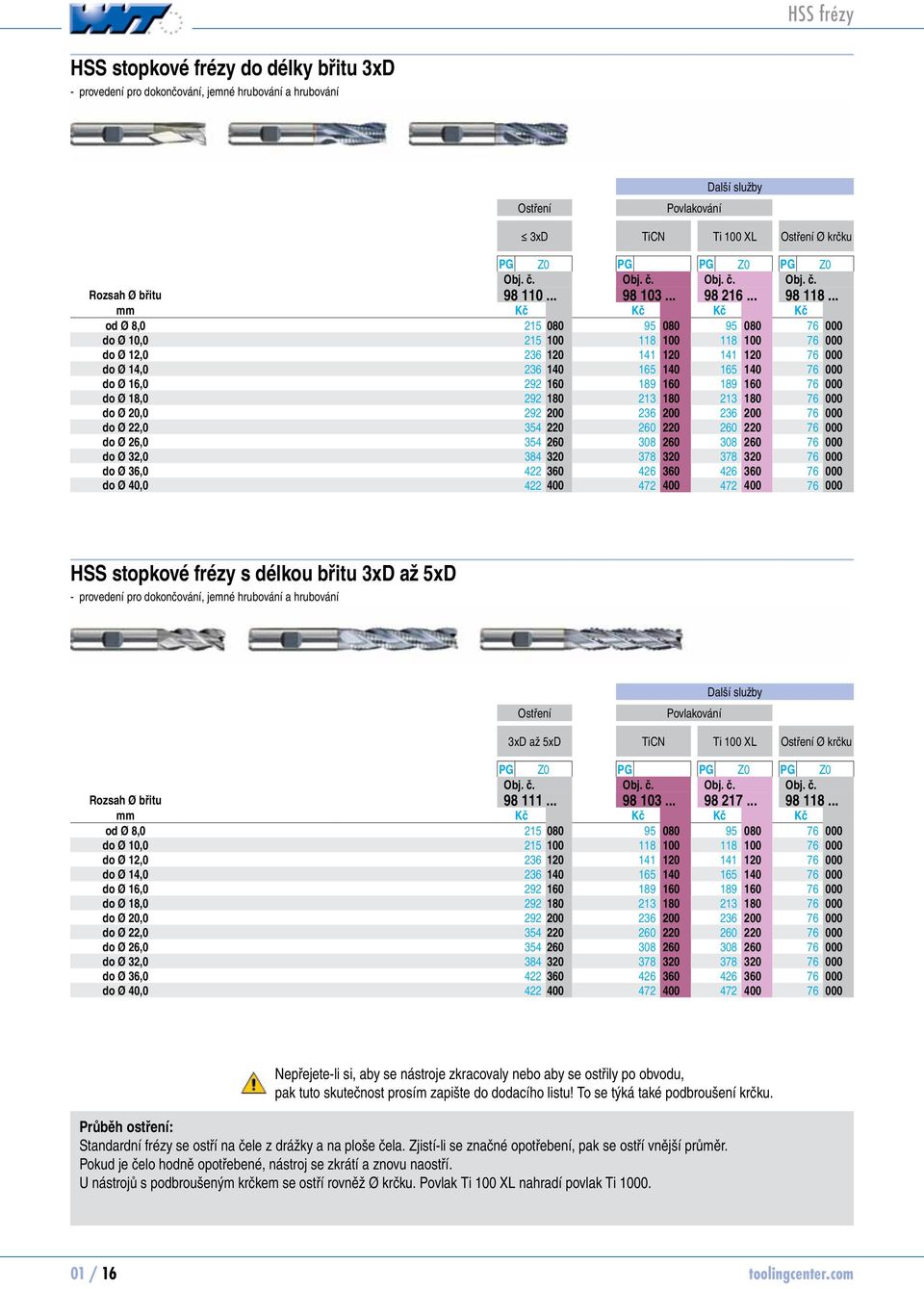 .. mm Kč Kč Kč Kč od Ø 8,0 215 98110080 95 98103080 95 98216080 76 000 do Ø 10,0 215 98110100 118 98103100 118 98216100 76 000 do Ø 12,0 236 98110120 141 98103120 141 98216120 76 000 do Ø 14,0 236