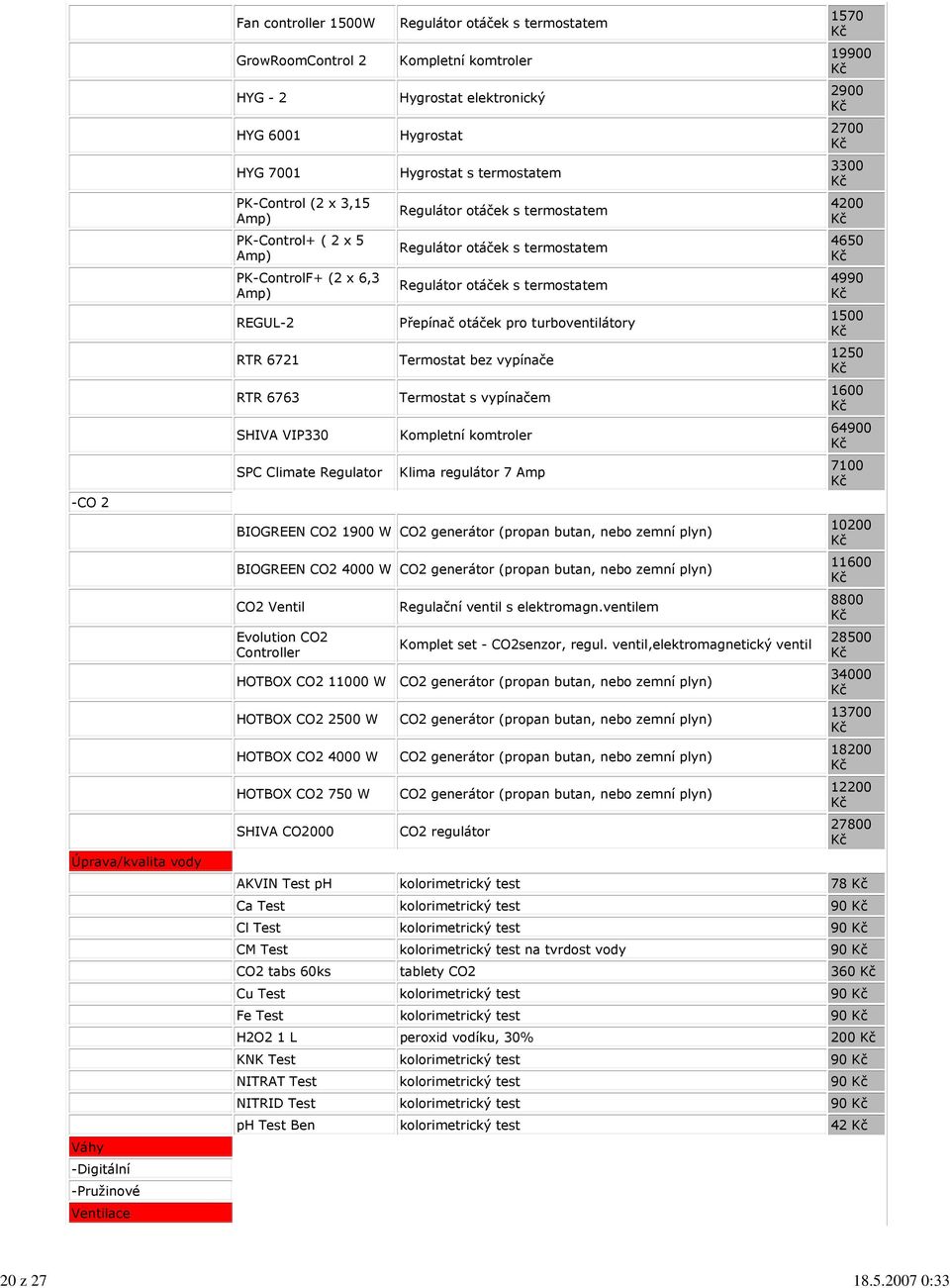 (2 x 6,3 Amp) REGUL-2 RTR 6721 RTR 6763 SHIVA VIP330 SPC Climate Regulator Regulátor otáček s termostatem Kompletní komtroler Hygrostat elektronický Hygrostat Hygrostat s termostatem Regulátor otáček