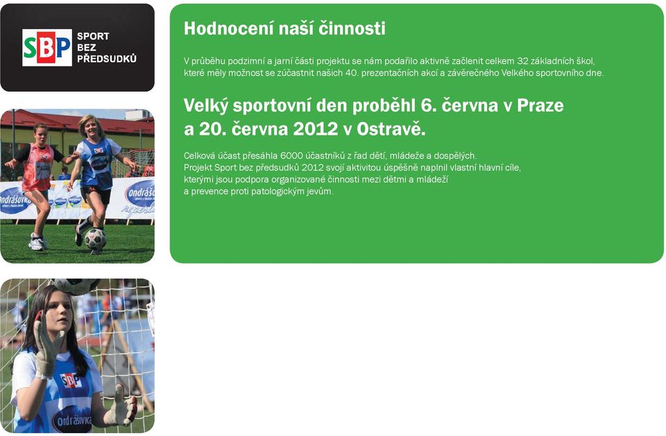 června v Praze a 20. června 2012 v Ostravě. Celková účast přesáhla 6000 účastníků z řad dětí, mládeže a dospělých.