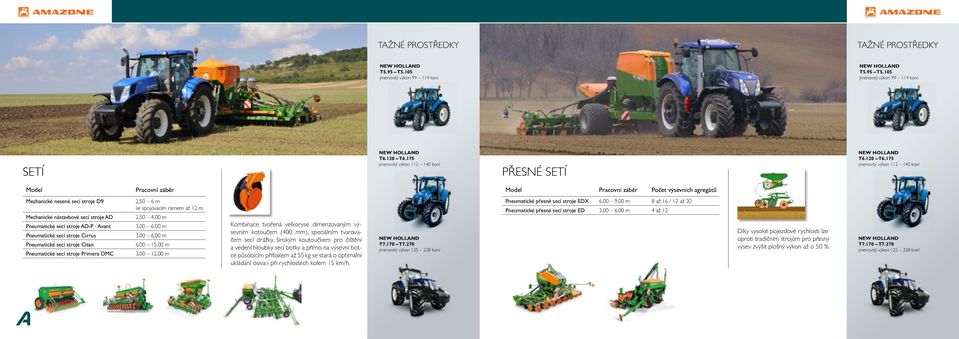 velkoryse dimenzovaným výsevním kotoučem (400 mm), speciálním tvarovačem secí drážky, širokým koutoučkem pro čištění a vedení hloubky secí botky a přímo na výsevní botce působícím přítlakem až 55 kg