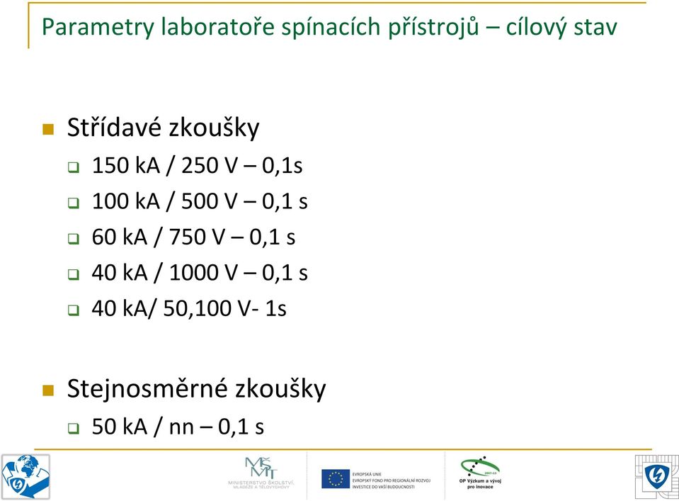 0,1 s 60 ka / 750 V 0,1 s 40 ka / 1000 V 0,1 s 40