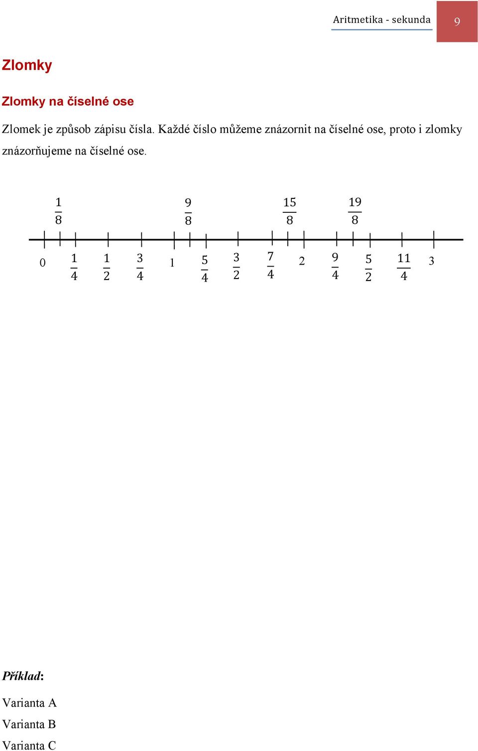 Každé číslo můžeme znázornit na číselné ose, proto i