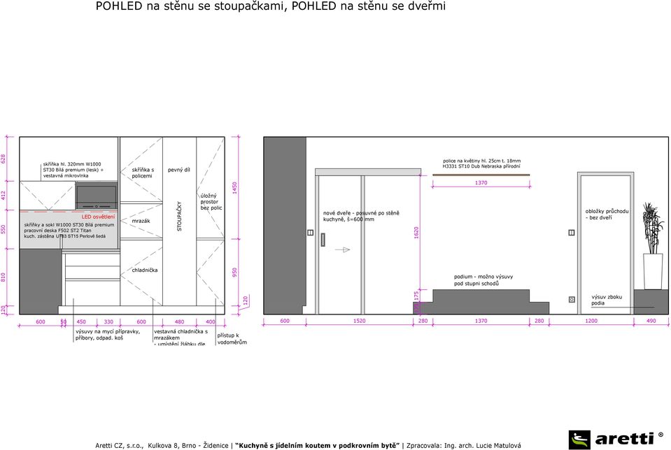 zakrýt SDK jídelní stůl rozkládací 85x140/190 cm police na květiny 1750 36 skříňka s pevnými policemi hl.