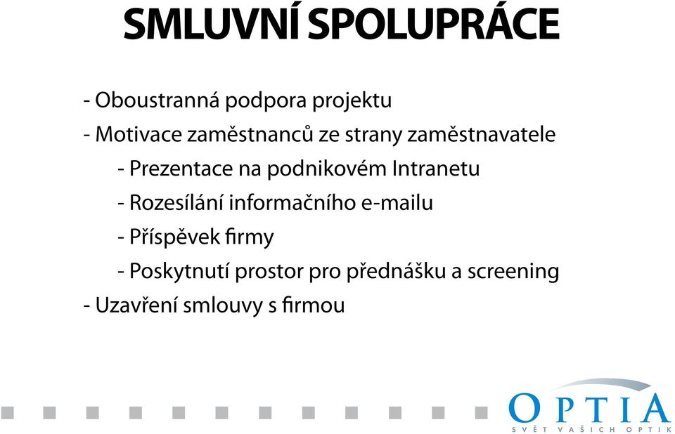 Intranetu - Rozesílání informačního e-mailu - Příspěvek firmy -