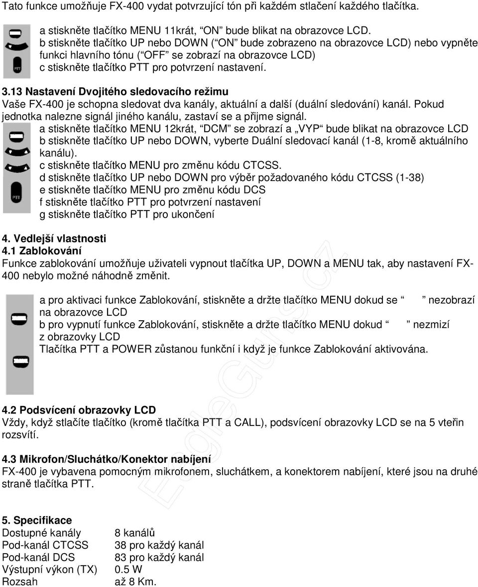 FX-400 Twin PMR446 Osobní přenosná vysílačka (PMR) Návod - PDF Free Download