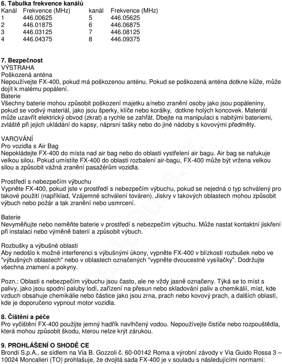 FX-400 Twin PMR446 Osobní přenosná vysílačka (PMR) Návod - PDF Free Download