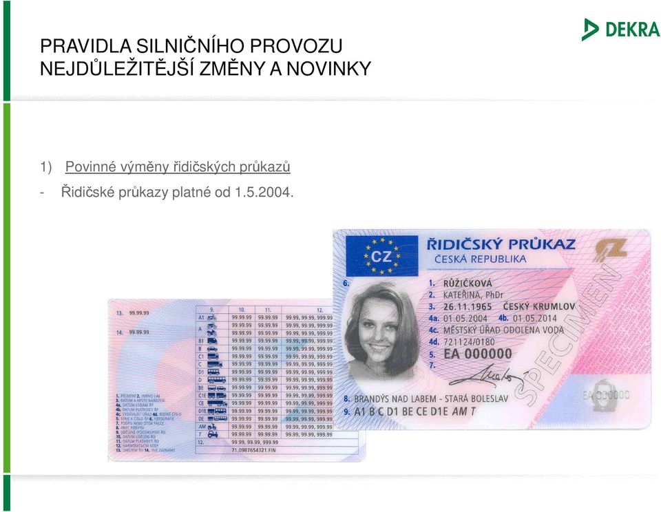 - Řidičské průkazy