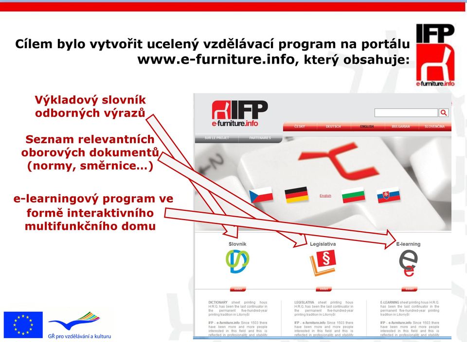 info, který obsahuje: Výkladový slovník odborných výrazů Seznam relevantních