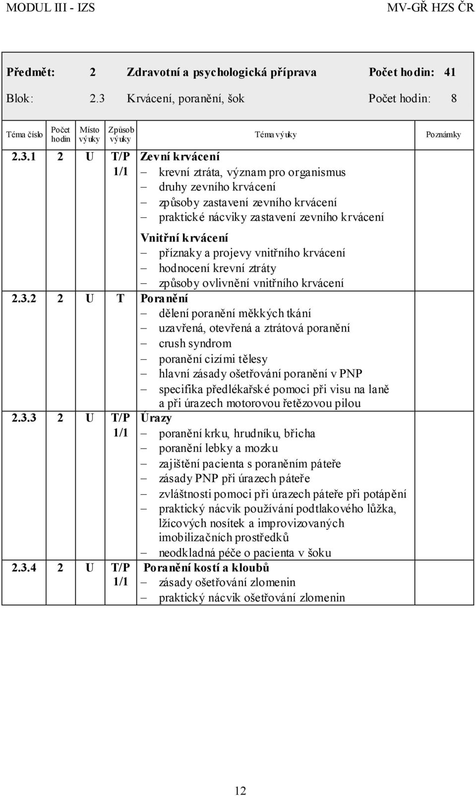 1 2 U T/P 1/1 Téma Zevní krvácení krevní ztráta, význam pro organismus druhy zevního krvácení způsoby zastavení zevního krvácení praktické nácviky zastavení zevního krvácení Vnitřní krvácení příznaky