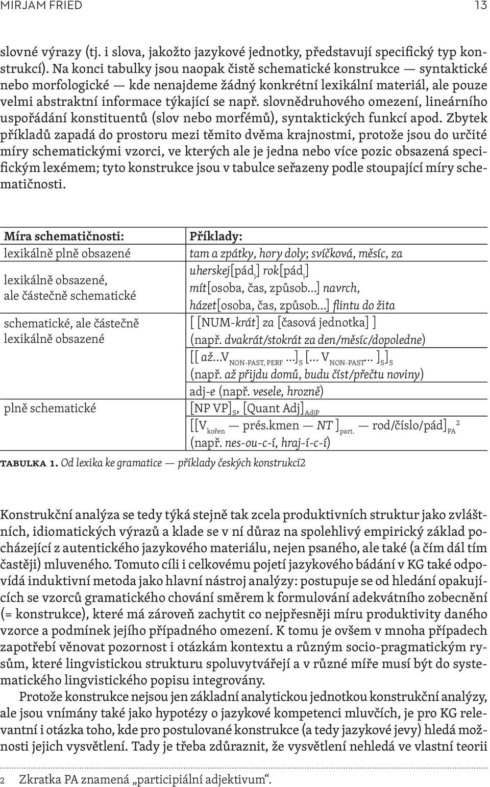 slovnědruhového omezení, lineárního uspořádání konstituentů (slov nebo morfémů), syntaktických funkcí apod.