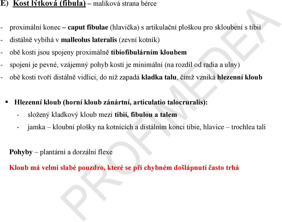 vidlici, do níž zapadá kladka talu, čímž vzniká hlezenní kloub Hlezenní kloub (horní kloub zánártní, articulatio talocruralis): - složený kladkový kloub mezi tibií, fibulou a talem -