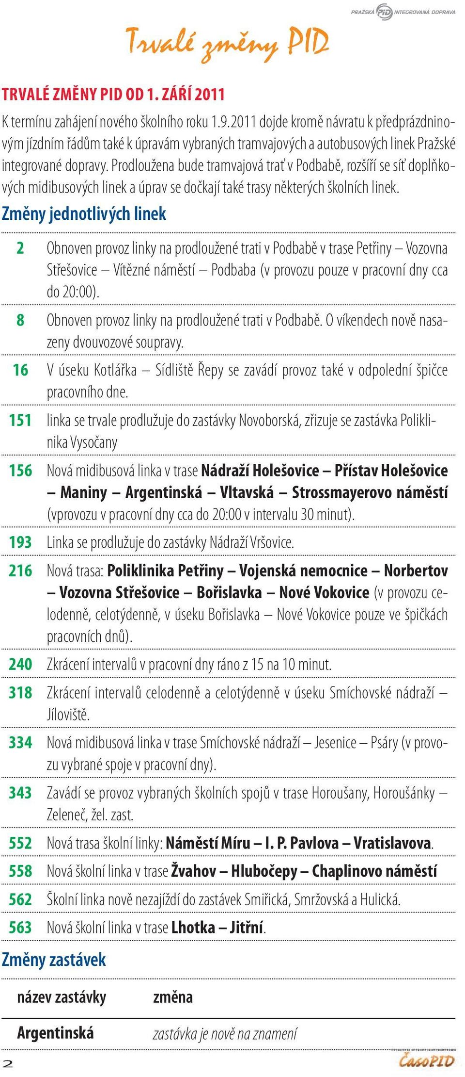 Prodloužena bude tramvajová trať v Podbabě, rozšíří se síť doplňkových midibusových linek a úprav se dočkají také trasy některých školních linek.