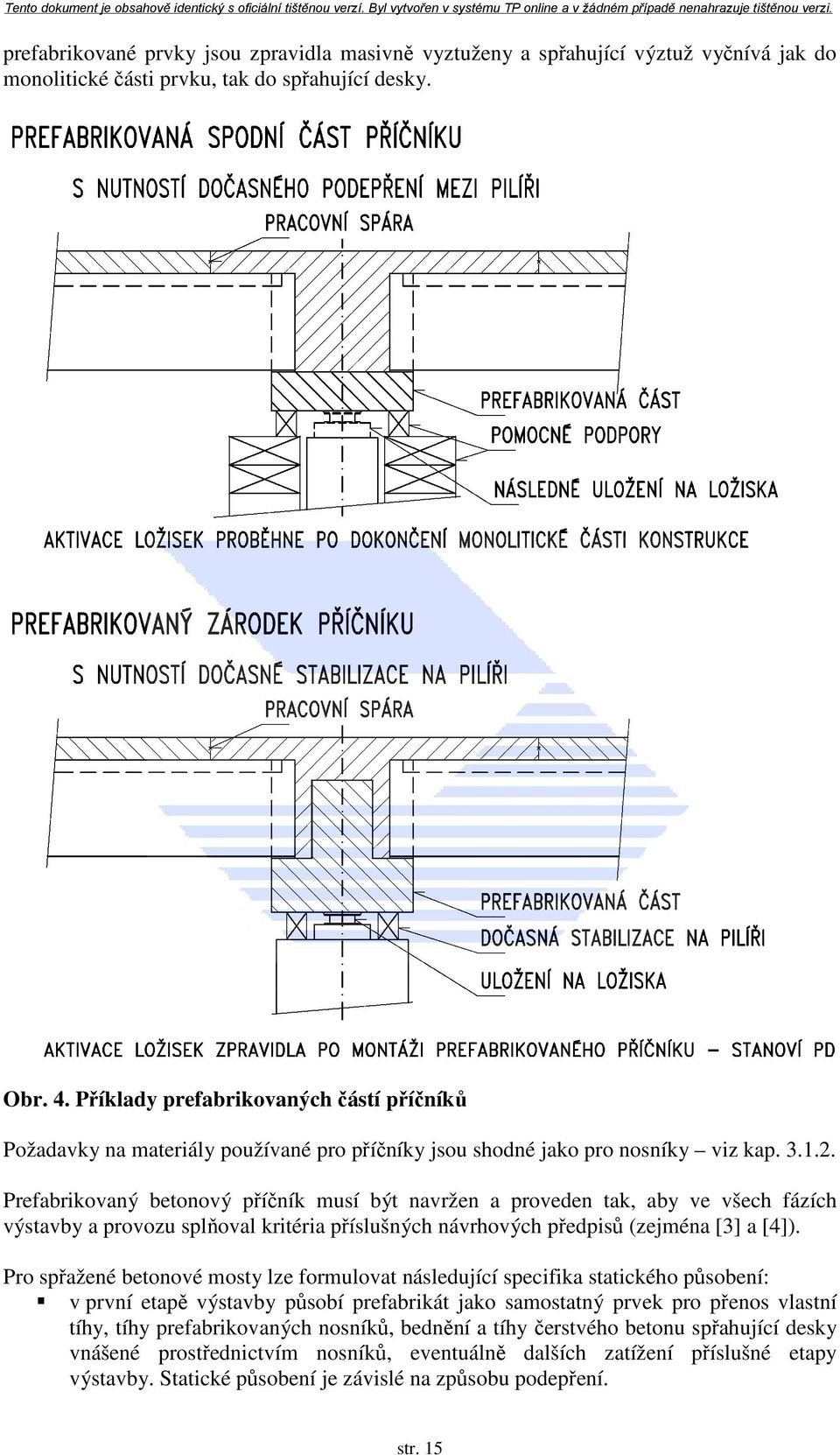 Prefabrikovaný betonový příčník musí být navržen a proveden tak, aby ve všech fázích výstavby a provozu splňoval kritéria příslušných návrhových předpisů (zejména [3] a [4]).