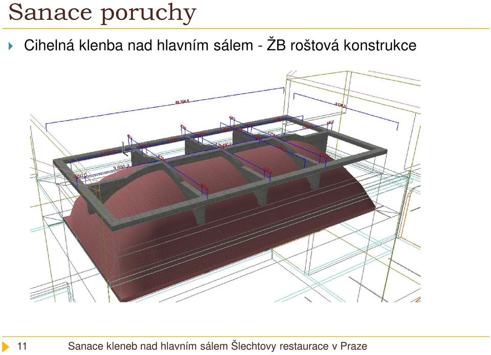 hlavním sálem - ŽB