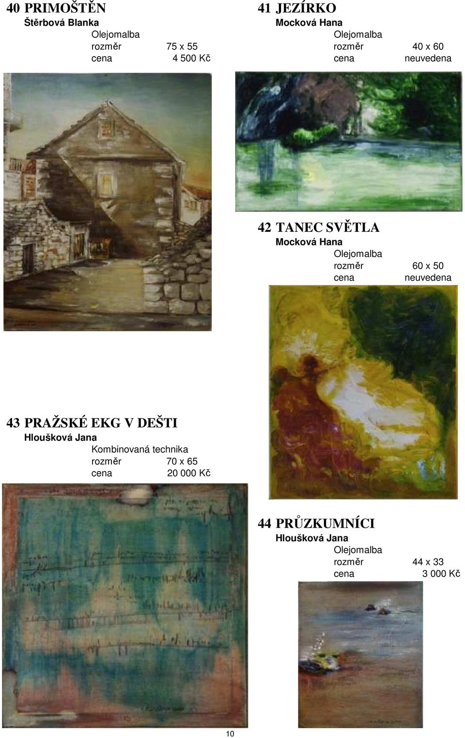 x 50 neuvedena 43 PRAŽSKÉ EKG V DEŠTI Hloušková Jana Kombinovaná technika