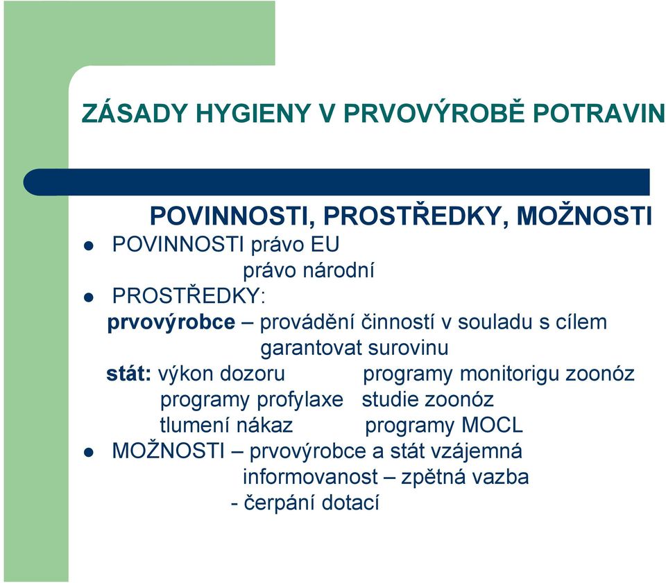 surovinu stát: výkon dozoru programy monitorigu zoonóz programy profylaxe studie zoonóz