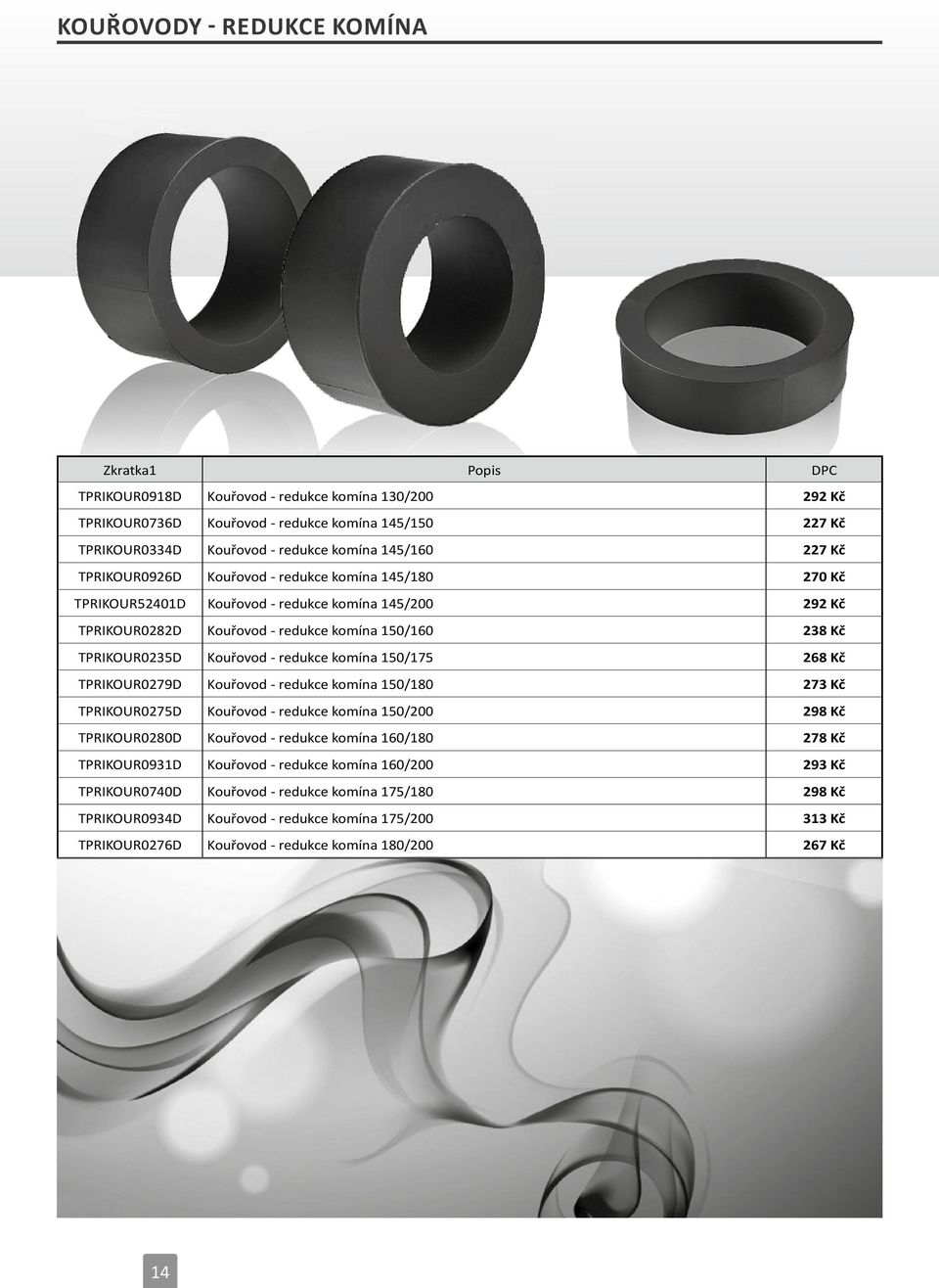 komína 150/175 268 Kč TPRIKOUR0279D Kouřovod - redukce komína 150/180 273 Kč TPRIKOUR0275D Kouřovod - redukce komína 150/200 298 Kč TPRIKOUR0280D Kouřovod - redukce komína 160/180 278 Kč