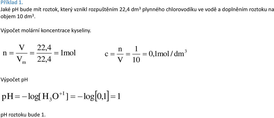 chlorovodíku ve vodě a doplněním roztoku na objem 10 dm 3.